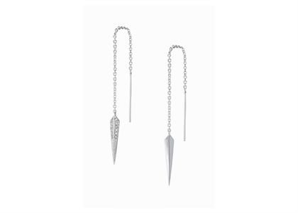 CZ Studded Tapered Stick Threader Earrings